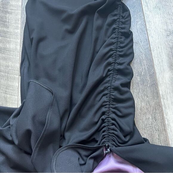 Vintage David Rodriguez Stunning Black Formal Dress Ruched Side Asymmetrical Hem - Picture 9 of 12